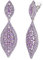 EVER FAITH Damen Ohrclips Hänger Kristall Hochzeit Braut Party Vintage Charm 2 Blatt Ohrringe Clip Lila Silber-Ton