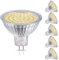 Belns Melns MR16 GU5.3 Dimmbar LED Spot, 5W (ersetzt 50W Halogen), 12V AC/DC LED Leuchtmittel Stiftsockel, 480lm 6500K Kaltweiß 120° Abstrahlwinkel - 6 Stück