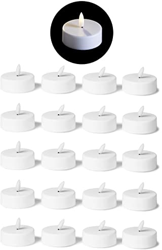 Novaliv 20er Sparset LED Teelichter groß - LED Kerze warmweiß mit 3D Flamme flackernd - 6cm Teelichter LED für Kerzenpick auf Adventskranz - Weihnachtslichter LED Kerzen mit Timerfunktion