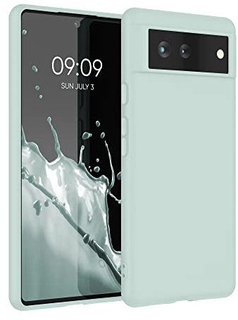 kwmobile Hülle kompatibel mit Google Pixel 6 Hülle - weiches TPU Silikon Case - Cover geeignet für kabelloses Laden - Cool Mint