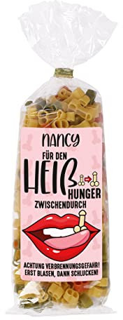 Lustapotheke® Scherzartikel - Penis Nudeln 250g - für den kleinen Heißhunger- mit Wunschname / Geschenkidee Junggesellinnenabschied