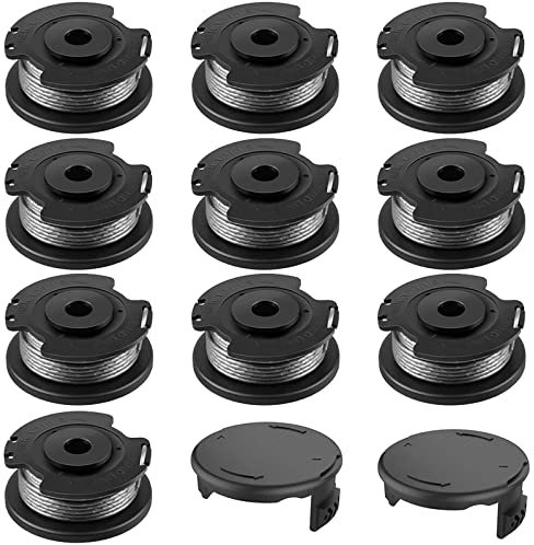 Fadenspule für BOSCH F016800569/F16800385 EasyGrassCut 18-230/18-260/18-26/18/23/26/, für Bosch Art 23SL/26SL Rasentrimmer (Ø1.65mm, Länge 4.9m, 10 Spulen + 2 Kappen)
