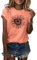 Cicy Bell Damen Sonnenblumen T Shirt Sommer Kurzarm Niedlich Grafik Lose T-Shirts Für Damen Tops Orange L