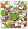 Bric Dodo 50 Stück Coconut Aufkleber Auto Laptop Telefon Gitarre Skateboard Motorrad Fahrrad Kokosnuss Stickers Set Vinyl Wasserdicht Aesthetic Aufkleber für Jugendliche Kinder Erwachsene