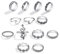 Jitnga 13 Stück Knuckle Rings Set Für Frauen Mädchen Schlangenkette Stapelring Vintage Boho Midi Ringe Größe Gemischt Einstellbare Punk Ring Set (Silber)