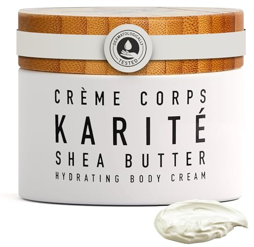Karité Crème Corps Shea Butter Body Cream | Hydrating Moisturizer for Dry & Sensitive Skin | Dermatologist-Formulated and Approved | Cruelty-free & Hypoallergenic for all Skin Types
