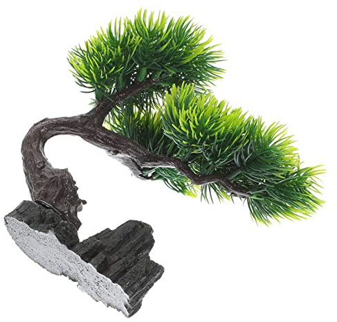 Hohopeti Plante Artificielle Aquarium Plastique Ornement Réaliste pour Poissons Accessoires de Décor pour Terrarium Odeur, Vert
