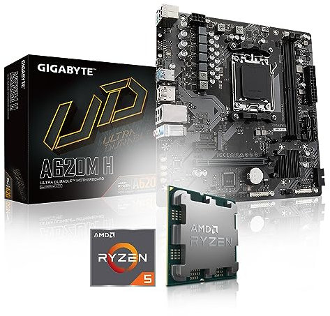 Memory PC Aufrüst-Kit Bundle Ryzen 5 7600X 6X 4.7 GHz Prozessor, GIGABYTE A620M H Mainboard (Komplett fertig zusammengebaut inkl. Bios Update und Funktionskontrolle)
