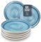 Ibiza Stoneware Dinnerware Set - Stylish Dinner Set for 6 - Breakfast Plates, Dessert Plates - Chic Salad Plates, Dishwasher & Microwave Safe - Small Plates - Pure Living in Light Blue