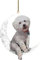 Weihnachtsdeko Anhänger Lustig Hunde Hängende Zubehör Weihnachten Deko Hunde sitzen auf dem Mond Weihnachten Baumschmuck Niedlicher Acryl Hängende Ornament für Zuhause Urlaub Party