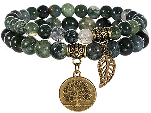 Farfume Chakra Armband Echte Steine, Echte Steine-Edelsteine Armband fur Damen