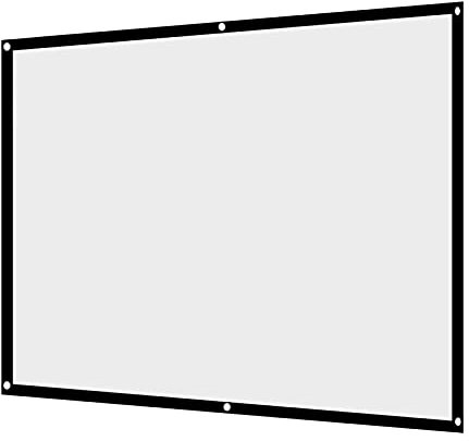 ciciglow Portable Foldable Noncrease White Projector Curtain Screen 4:3 with Hanging Holes, Suitable for Outdoor Camping Movie, Translucent Front/Back Projection (100 inches)