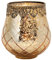 Windlicht Marokko Gold | Teelichthalter orientalisch Marokko | Teelichtglas (14cm x 13cm x 13cm)