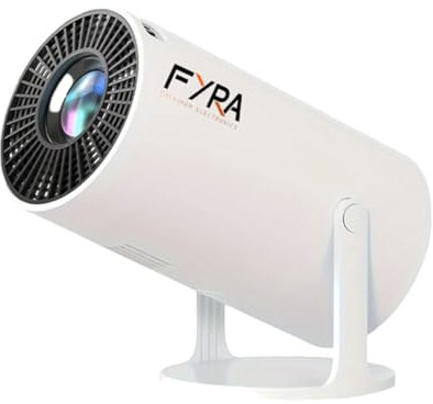 FYRA Mini proiettore portatile con Android 11, WiFi 6, girevole a 180°, supporto 4K 1080P Full HD, 8000L, Bluetooth 5.0, LED LCD, HDMI, wireless, Home Cinema, attività all'aperto