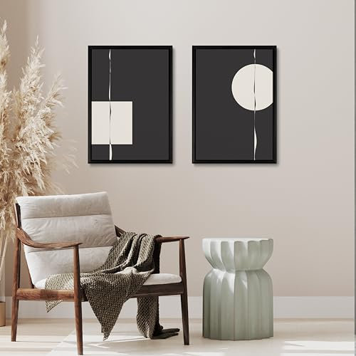 Studio Moien Statement Set - A3 Grösse (29,7 x 42 cm) abstrakte, schwarz-weiße moderne und zeitgenössische Poster - Ungerahmt - Perfekt für Schlafzimmer, Wohnzimmer, Küche und Büro