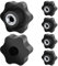 Caianwin M10 Sterngriffmutter 6 Stück, Rändelschraube Äußerer Durchmesser 50mm, Spannknopf mit gerändeltem Gewinde Muttern für Maschinen und Anlagen, Möbel, Werkzeugmaschinen, Fitnessgeräte