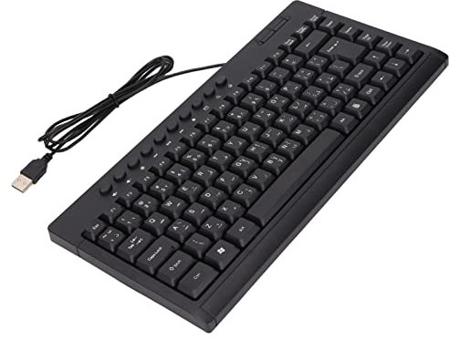 Teclado de Computadora, Teclado de Máquina de Escribir Ergonómico de 95 Teclas, Mini Teclado USB Portátil con Cable para Oficina en Casa, Plug and Play (Arábica)