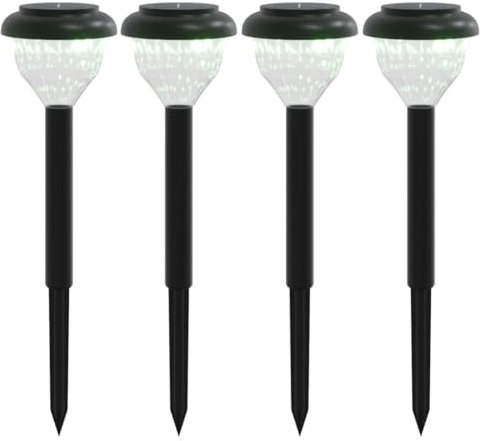 vidaXL Solar Wegbeleuchtung 4 Stk., Wegeleuchte mit Erdspießen, Außenleuchte mit IP44-Schutzart, Standleuchte Gartenlampe, Warmweiß RGB
