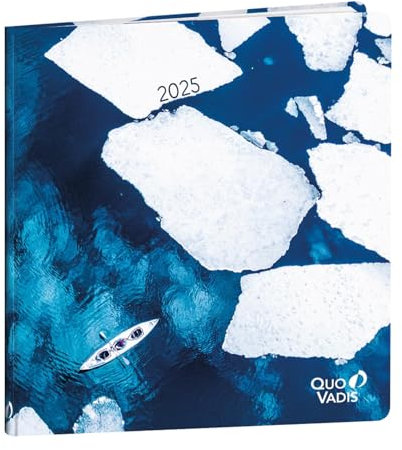 Quo Vadis - Kalender – 2025 – Recycling – Wochenkalender – mehrsprachig – Respire – mehrfarbig – 13 Monate von Dezember bis Dezember – 16 x 16 cm – Recyclingpapier Clairefontaine