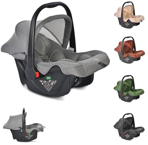Lorelli Babyschale i-Size Joy (40-87 cm) verstellbar, Faltdach, Memory-Schaum, Farbe:grau