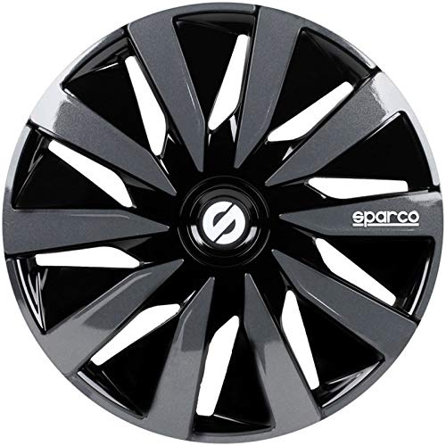Radkappen 14 Zoll 4er-Set Radblenden glänzend schwarz-grau für Stahlfelgen | Passend für viele Modelle von VW, Opel, Ford, Fiat, Renault, Peugeot, Citroën & Toyota mit 14 Zoll Stahlfelgen
