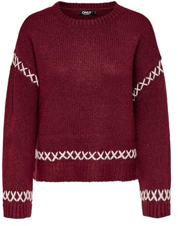 ONLY Damen Onlamanda Life Ls O-Neck Detail KNT Noos