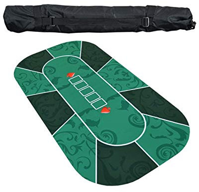 KLYDBMYT Spiel-Poker-Tischmatte, tragbare Poker-Tischplatte, 1,2 m, Deluxe-Wildleder, Gummi, Texas Hold'em Poker-Tischdecke mit Blumenmuster, Casino-Poker-Set, Brettspiel-Matte, Poker-Zubehör