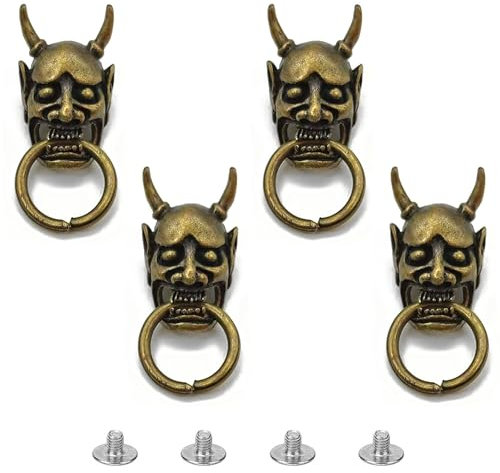 Niuhong 4 Pcs Totenkopf Nieten Conchos Mit Schraubverschluss Schraubnieten Dekoration Punk Cool Dekorative Ledernieten Handwerk DIY Jacke Gürtel Geldbörse Handtasche Reparaturen Bastelzubehör