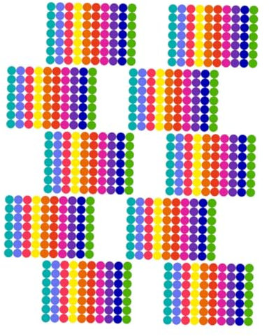 Runde Klebeaufkleber 10 Blatt Farbig, Beschriftbar, für Codierung