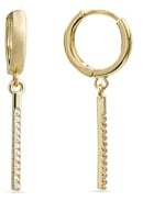 LUXENTER Remin Ohrringe mit glänzendem Zirkoniastein mit 18 Karat Gelbgold, Pequeños, Metall, Zirkonia