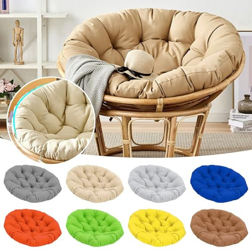 Sitzkissen Outdoor, Hängesessel Kissen, Auflagen, Kissen & Polster, Hängekorb Schaukel Sitz, Einzelsitz, Rundes Kissen, Balkon Sitzkissen, Home, Freizeit, 1pc (Khaki, 40x40 cm)