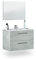duehome | Mueble de Baño con Dos Cajones y Espejo, Modulo Lavabo, Modelo Osvak, Acabado en Gris Cemento, Medidas 80 cm (Ancho) x 57 cm (Alto) x 45 cm (Fondo)