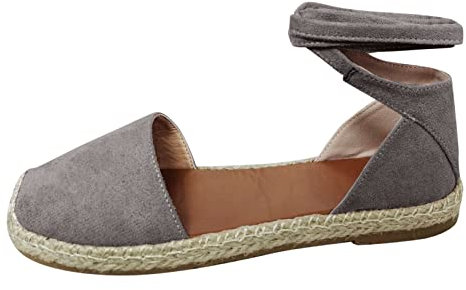 Sandalias de verano para mujer, sandalias planas para mujer, vintage, alpargata, sandalias de lino, sandalias elegantes romanas, ligeras, cómodas, zapatillas de verano, monocolor, sandalias informales