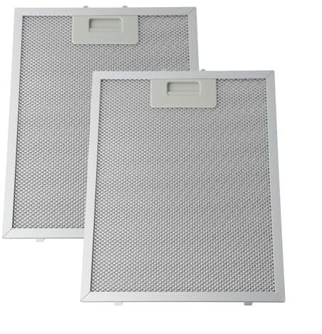 2 Stück Metall-Dunstabzugshauben-Entlüftungsfilter, Ersatz-Fettfilter passend für Dunstabzugshauben, 298 x 239 x 9 mm