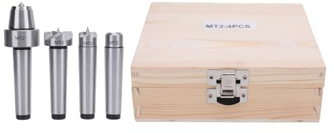 Wood Lathe Drive Spur Cup Set Heavy Duty MT2 Lathe Live Center Drive Spur Cup Set with Wooden Box for Woodworking Metalworking Precision Tools