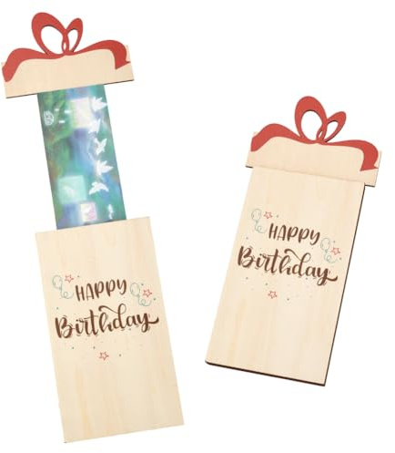 PH PandaHall Happy Birthday Geschenkkartenhalter Geschenkkartenhalter Aus Holz Zum Herausziehen Personalisierte Kartenhalter Für Geburtstagsparty Gastgeschenke