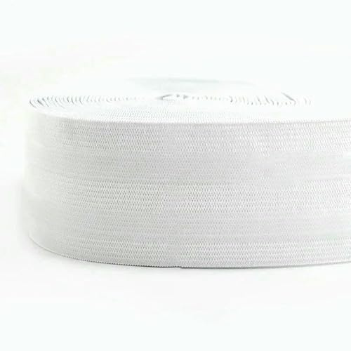 1–5 m, 50 mm, rutschfestes elastisches Band, schwarz-weiß gestreift, Silikonband, Sportarmband, Nähstangenbänder, DIY-Kleidungszubehör, Weiß, 50 mm, 4,0 Meter