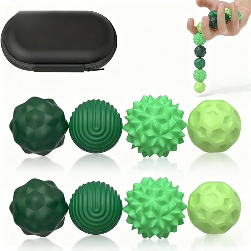 Magnetic Fidget Balls 8PCS, Textured Sensory Toys for Adults & Teens, Stress Relief and Anxiety Toys for Hands, Silent Fidget Magnets with Portable Storage Box, Cool Gadgets Gift for Boys and Girls