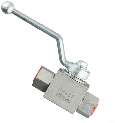 BlesConi Hydraulischer Hochdruck-Kugelhahn, 2-Wege-manuelles Kohlenstoffstahlventil mit Nitrilacetal-Dichtung, 500 bar MWP, G1/4 bis G3/4 für BSP(G1/4)