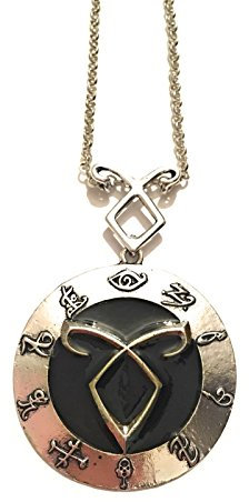 giulyscreations Halskette Kreis Rune Shadowhunters Metall Nickel Free The Mortal Instruments Rune Angelica Power Rune Parabatai Liebe Iratze Saga Serie TV Jace Herondale Clary Fantasy Cosplay, Metall,