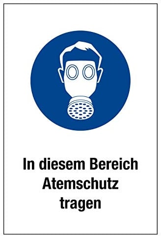 Gebotsschild - Atemschutz tragen - Kunststoff selbstklebend - 20 x 30 cm