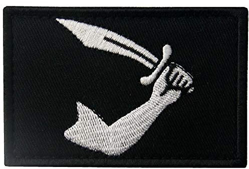 Pirate Flag of Thomas Patch Embroidered Applique Fastener Hook & Loop Emblem