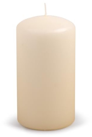 DONAU HOME - 1 bougie pilier classique/crème - 15 x 8 cm de diamètre - Non parfumées - Pour la décoration - Durée de combustion : 75 heures - Beige/crème - Bougies de cire/de table - Pour autel