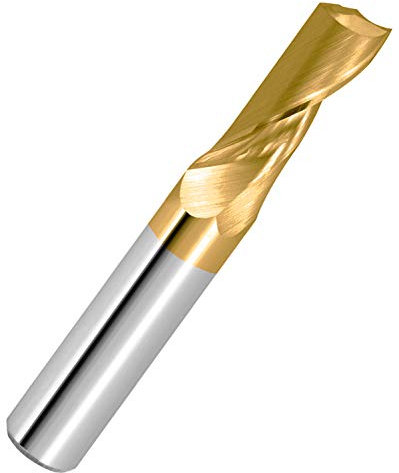 Corintian VHM Alufräser TiN beschichtet Einschneidig Spiegelschliff Kurz - Ø 2mm, für Aluminium und Kunststoff