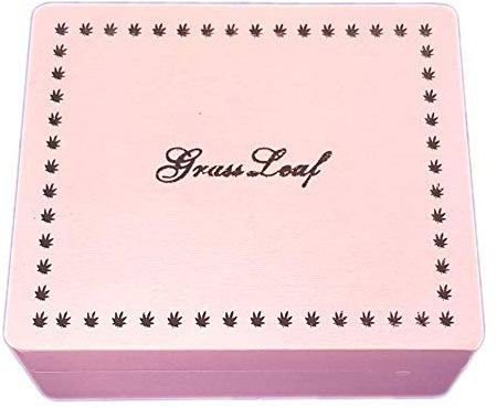 GRASSLEAF LARGE WOODEN ROLLING BOX ROLL BOX SMOKING FOR YOUR SMOKING ACCESSORIES (PINK)