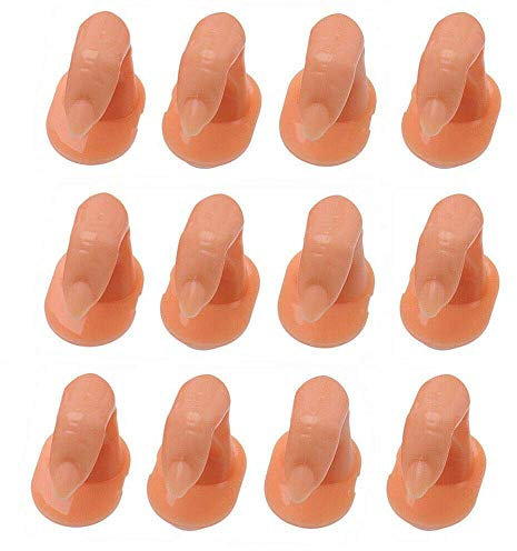 12 x False Nail Art Practice Training Finger Manicure Display Tip With Nail Tips Polish Designing Display Model Nail Art Beginner Tool Manicure Tips False Fake Hand Model Acrylic Gel