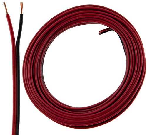 2 Core Speaker Cable 2 x 0.50mm Wire Ideal for Car Audio & Home HiFi MKGT® 10 20 50 100 Metres (10 Metres, Red/Black)