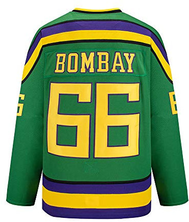 Bombay # 66 Mighty Ducks Vintage Hockey Trikots Filmhockey Trikot S-XXXL,S