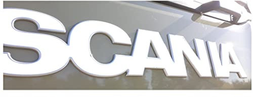 W.B.A. Aufkleber passend für Scania Emblem der Serie S und R ab Bj. 2017-2021 RAL 9016 weiß Glanz