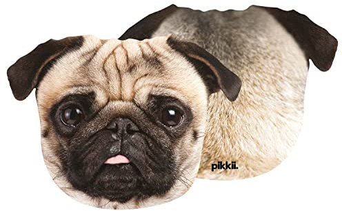 Lustiges Mikrofasertuch von Pikkii | Perfekt für die Reinigung von Brillen, iPhone-Displayreinigung, Laptop-Bildschirm-Reinigung | Lustige Grafikbilder Katze, Mops und Pizza (Mops)